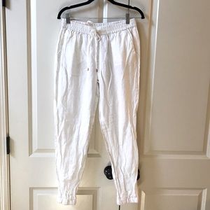 Like New Michael Kors 100% linen white joggers
